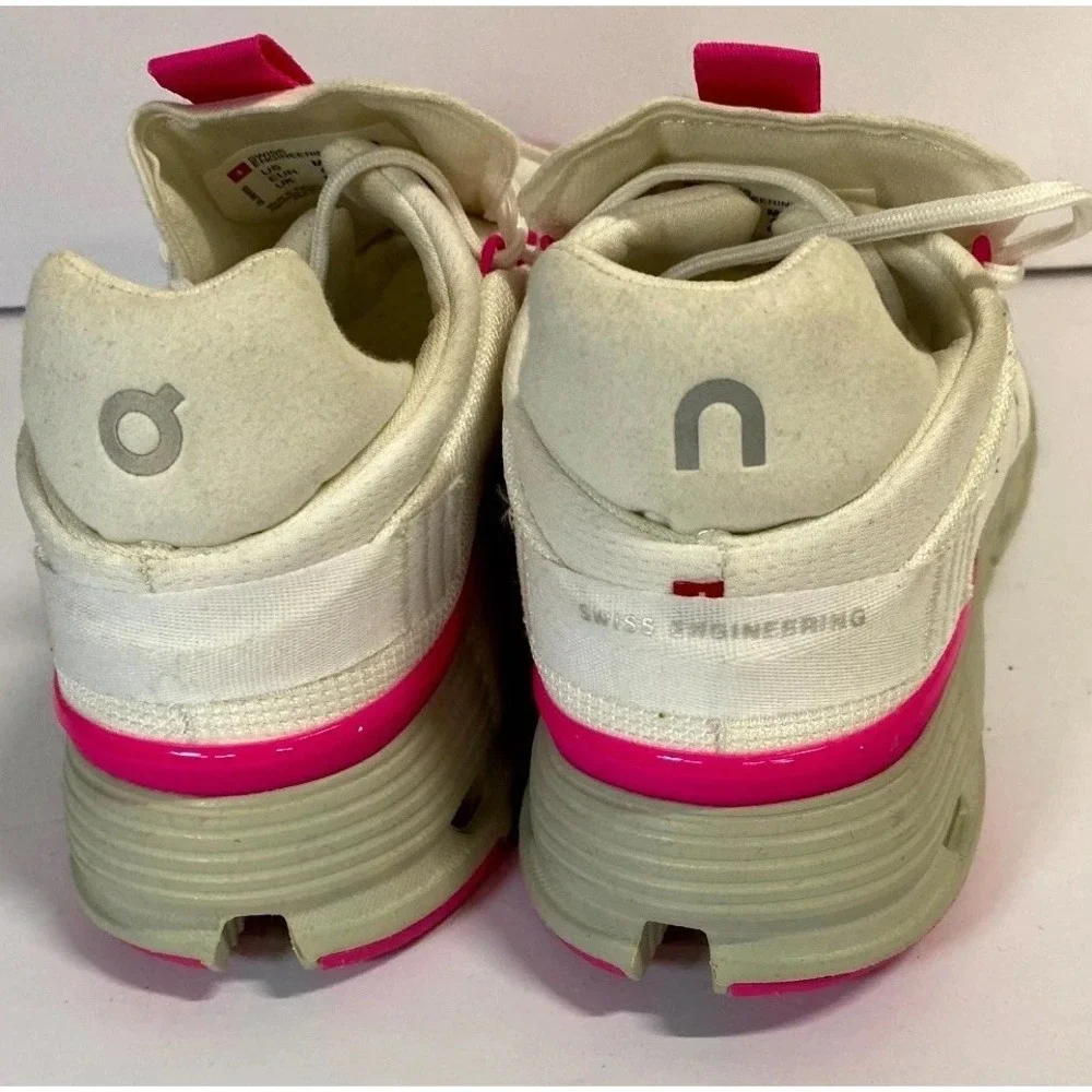On Cloudnova 26.98495 Women's Sneakers 7M White Carnation Athletic Running Shoe